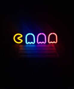 تابلو نئون فلکسی گیمینگ  «پک‌من و ارواح رنگی – Pac-Man»