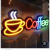 تابلو نئون فلکسی طرح انگلیسی «Coffee»  (ابعاد ۶۰ × ۲۸/۵ سانتی‌متر)