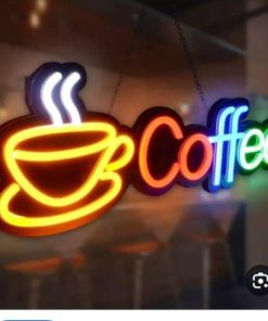 تابلو نئون فلکسی طرح انگلیسی «Coffee»  (ابعاد ۶۰ × ۲۸/۵ سانتی‌متر)