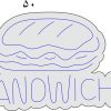 تابلو نئون فلکسی طرح انگلیسی «SANDWICH»  (ابعاد ۵۰ × ۳۲/۵ سانتی‌متر)