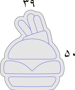 تابلو نئون فلکسی طرح «همبرگر» (ابعاد ۳۹ × ۵۰ سانتی‌متر)