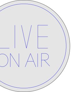 Alternative view of تابلو نئون فلکسی طرح دایره‌ای «LIVE ON AIR» (قطر ۴۵ سانتی‌متر)