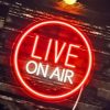تابلو نئون فلکسی طرح دایره‌ای «LIVE ON AIR» (قطر ۴۵ سانتی‌متر)
